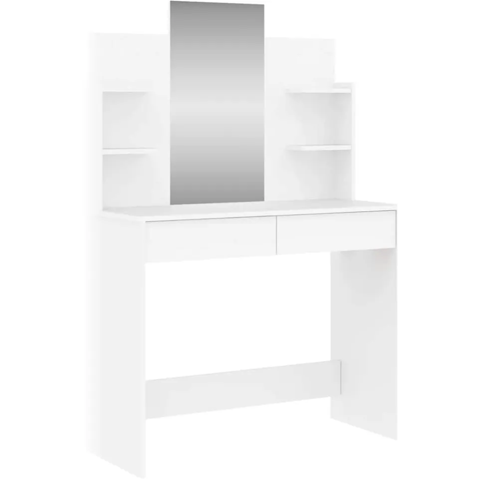 vidaXL Kaptafel met spiegel 96x39x142 cm wit, foto 3