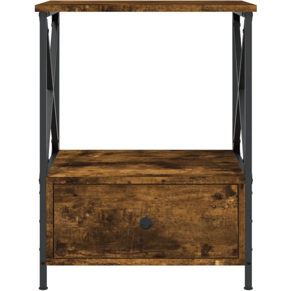 vidaXL Nachtkastjes 2 st 50x41x65 cm bewerkt hout gerookt eikenkleurig, foto 4