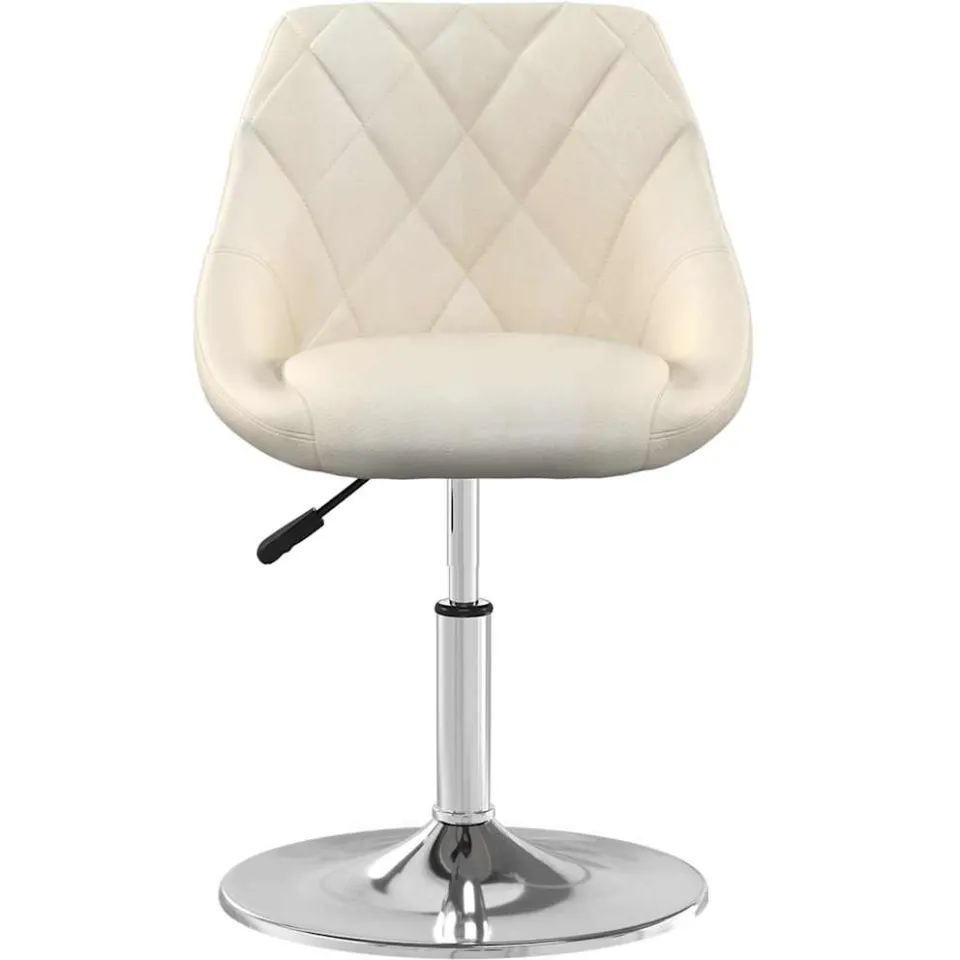vidaXL Eetkamerstoelen draaibaar 6 st fluweel crèmekleurig, foto 3