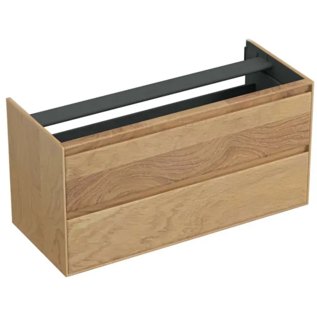 Forzalaqua Onderkast Forzalaqua Reno 120x51x60 Cm 2 Lades Softclose Eiken Smoke