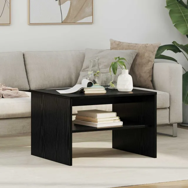 vidaXL Salontafel Zwart Eiken 60 x 50 x 40 cm Bewerkt hout