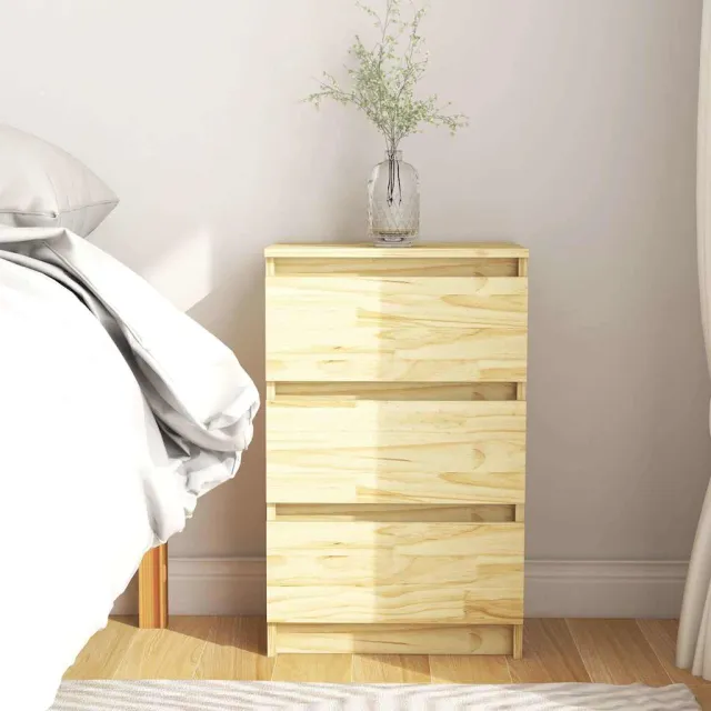 vidaXL Nachtkastje 40x29,5x64 cm massief grenenhout bruin, foto 2