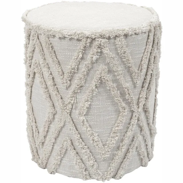 HOME DECO FACTORY Bijzet poef Berber Mirage - naturel - MDF - 37 x 41 cm - Marokkaanse stijl Beige