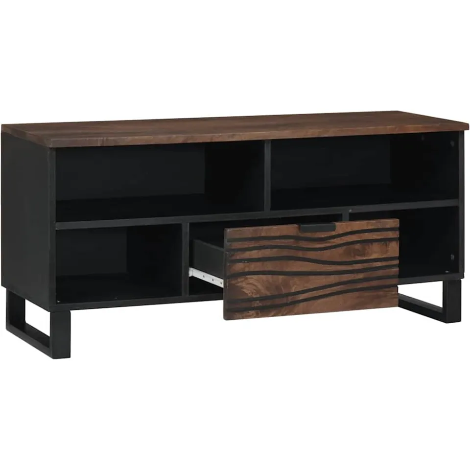 vidaXL TV Eenheden 105 x 33 x 46 cm Walnotenhout Bewerkt hout bruin, foto 2