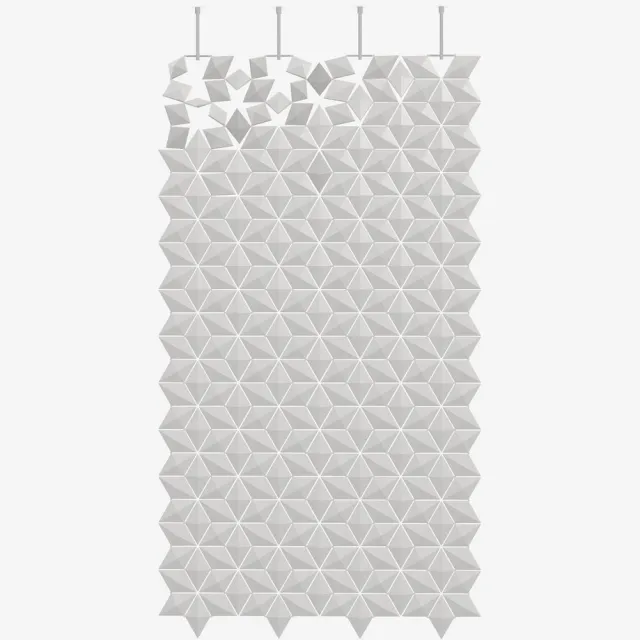 bloomming Scheidingswand voor open woonruimtes – Facet 136 × 246 cm in parelgrijs