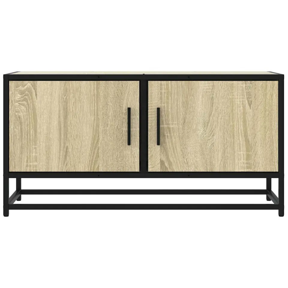 vidaXL Tv-meubel 80x34,5x40 cm bewerkt hout metaal sonoma eikenkleurig, foto 4