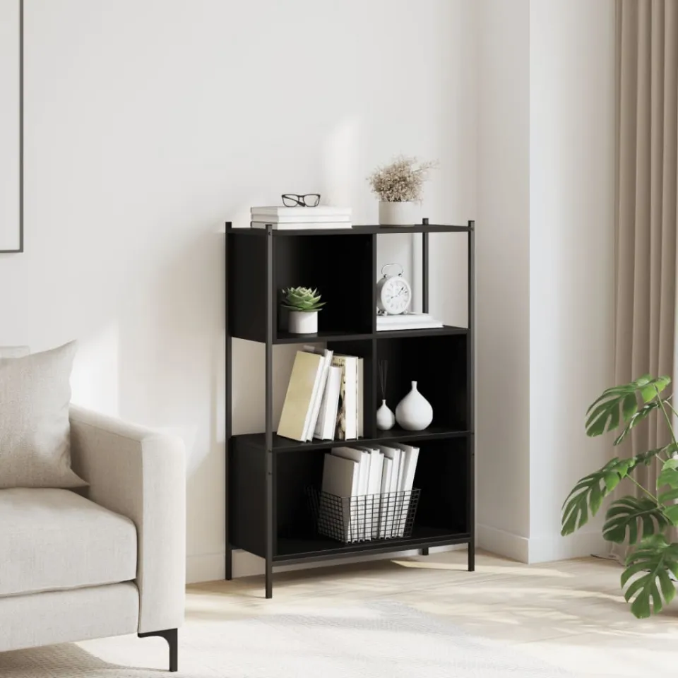 vidaXL Boekenkast 72x28x109 cm bewerkt hout zwart, foto 3
