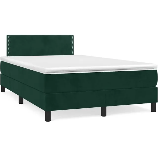 vidaXL Boxspring met matras fluweel donkergroen 120x190 cm groen