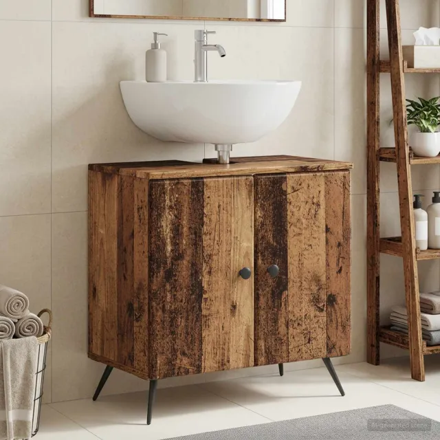 vidaXL Badkamer wastafelkast BREDA Oud hout 59,5 x 31,5 x 59 cm Bruin