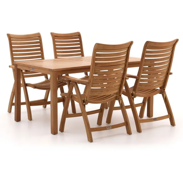 Sunyard Furniture Sunyard Corby/Liverpool 160cm dining tuinset 5-delig verstelbaar Bruin