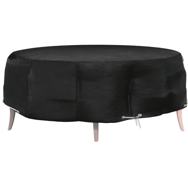 vidaXL Tuinmeubelhoes eilandlounge 8 oogjes rond Ø 188x50 cm Zwart