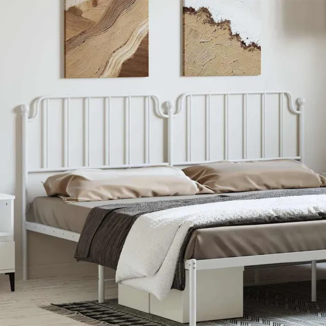 vidaXL Vervangend hoofdbord 193 cm metaal wit