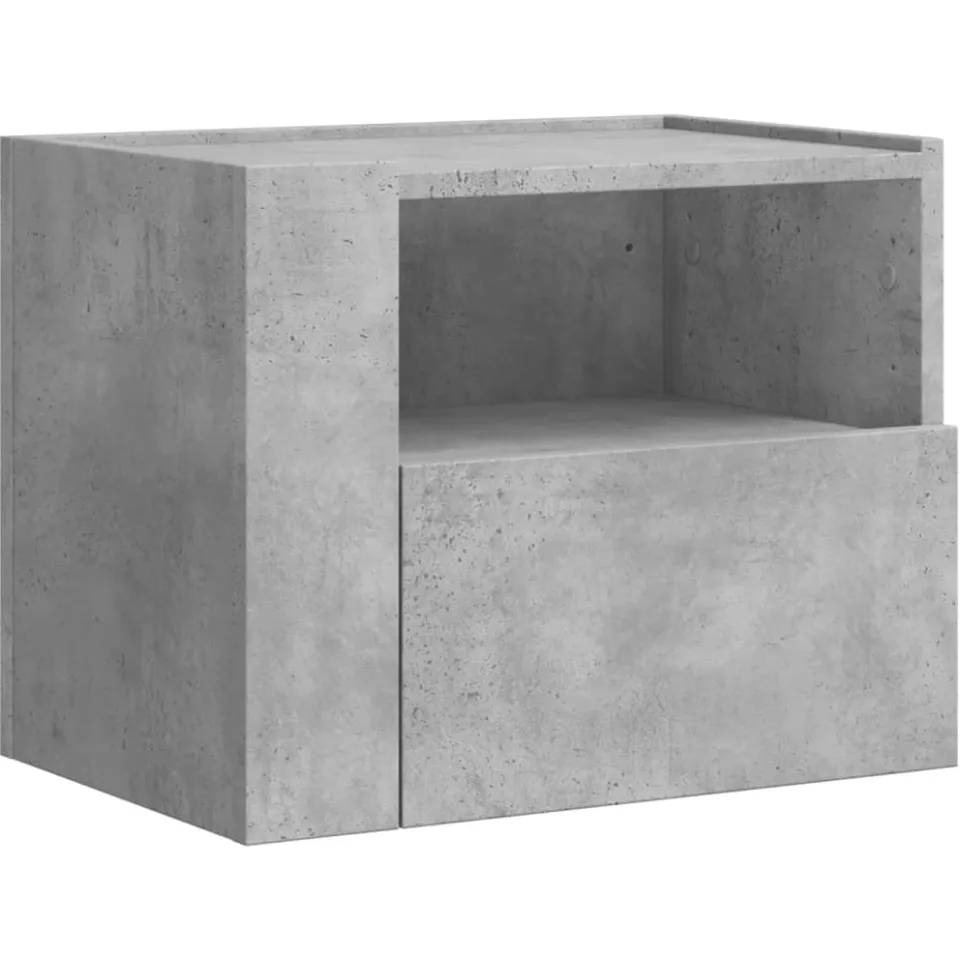 vidaXL Nachtkastje wandgemonteerd 45x30x35 cm betongrijs grijs, foto 3