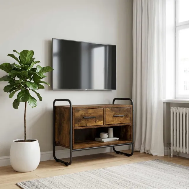 vidaXL Tv-meubel 60 x 30 x 50 cm Gerookt eiken Bewerkt hout, foto 2