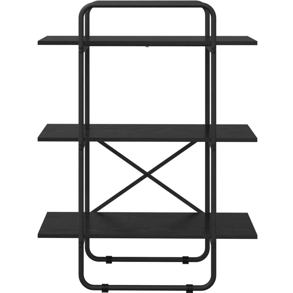 vidaXL Boekenrek 3-laags 60 x 35 x 105 cm PB Zwart eiken