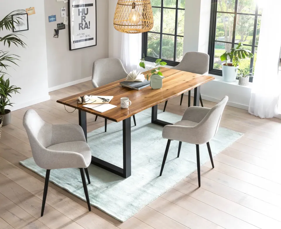 eettafel Sven acaciahout bruin, foto 4