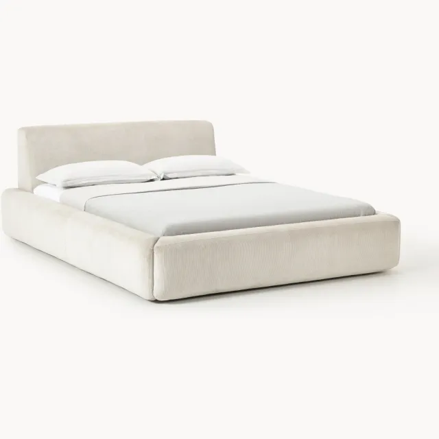 Westwing Collection Gestoffeerd bed Melva beige