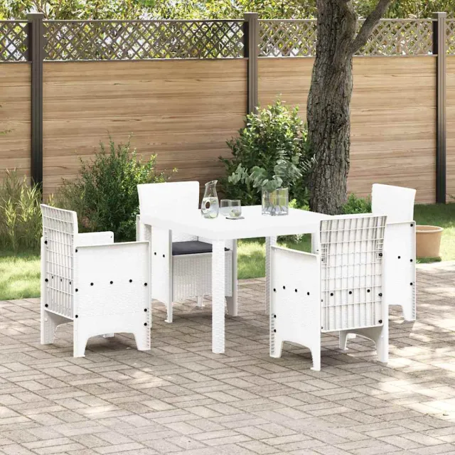vidaXL Tuin Eetset 5 st Wit Polypropyleen