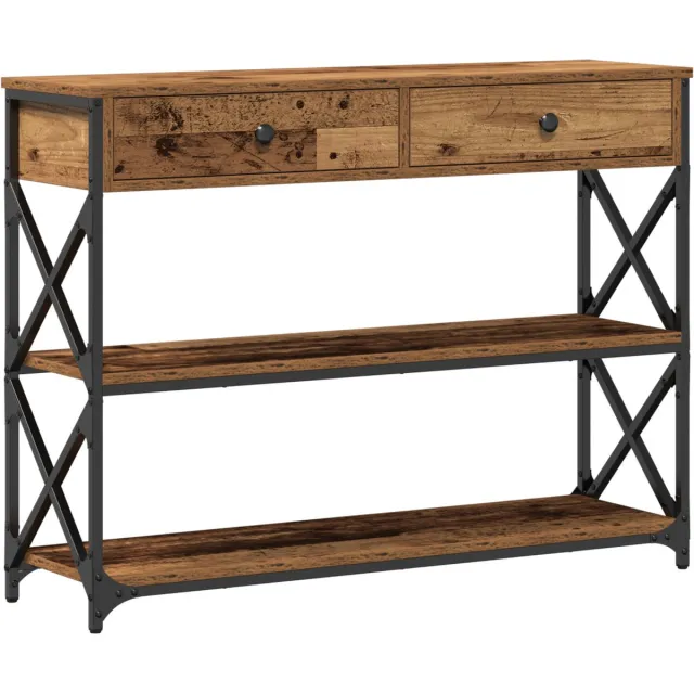 vidaXL Console - Tafel - Oud - hout - 100 - x - 28 - x - 75 - cm Bruin