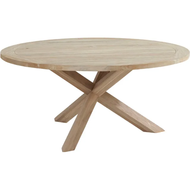 Taste by 4 Seasons Louvre ronde tuintafel - Teak - 160cm Antraciet/Hout kleur