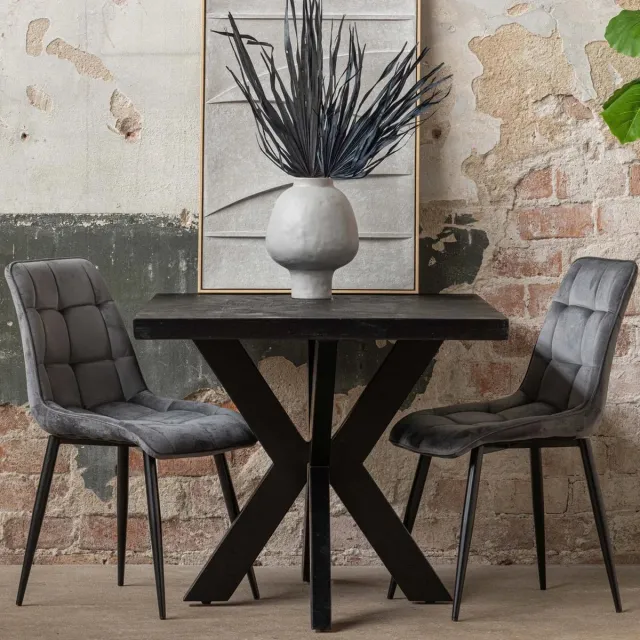Mahom Mangohouten Eettafel Memphis Black Rechthoek 300x120 cm Mahom Industrieel - Dinertafel van Mangohout & Metaal - Industriële Eettafel Bruin