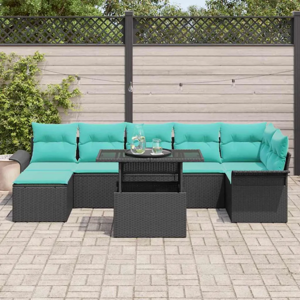 vidaXL Tuin Sofa Set 8 st Zwart [Synthetisch]: Poly Rattan, foto 3