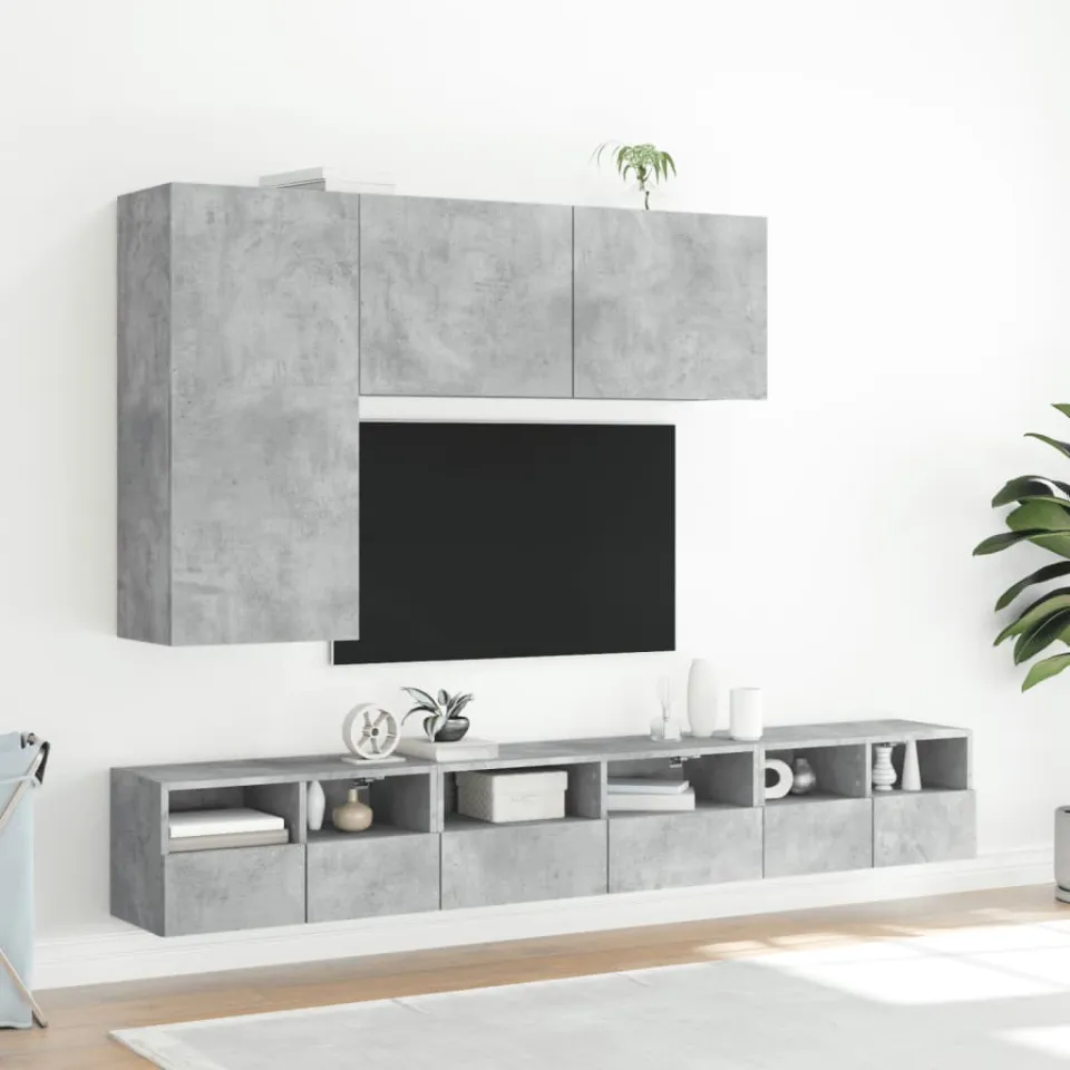vidaXL Tv-wandmeubel 60x30x30 cm bewerkt hout betongrijs grijs, foto 4
