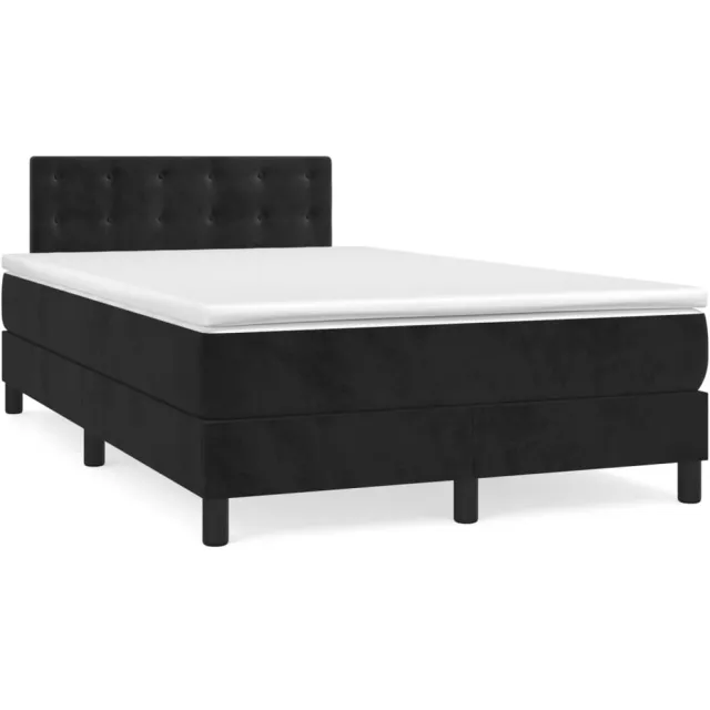 vidaXL Boxspring met matras fluweel zwart 120x190 cm