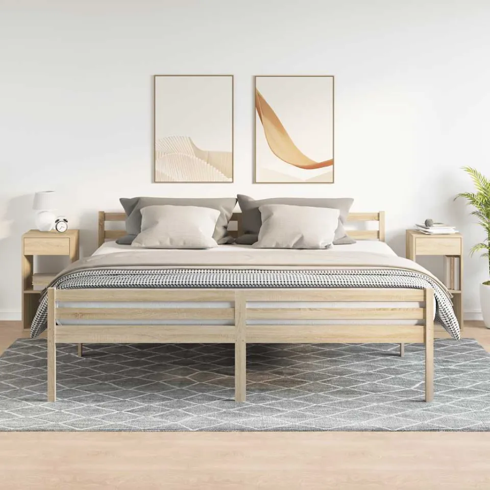 vidaXL Nachtkastjes 2 st met lade 35x34x66,5 cm sonoma eikenkleurig, foto 2