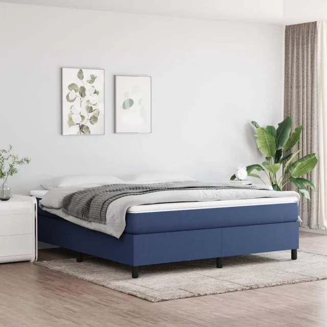 vidaXL Boxspring bed stof blauw 160x200 cm