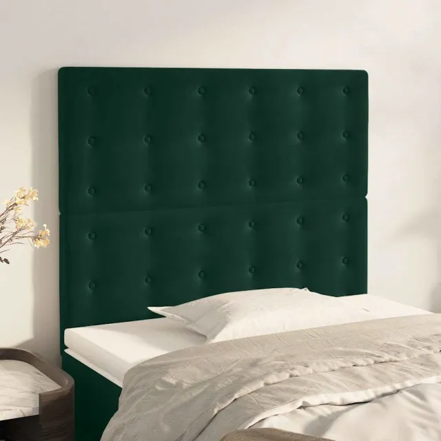 vidaXL Hoofdbord donkergroen 90x5x118/128 cm fluweel