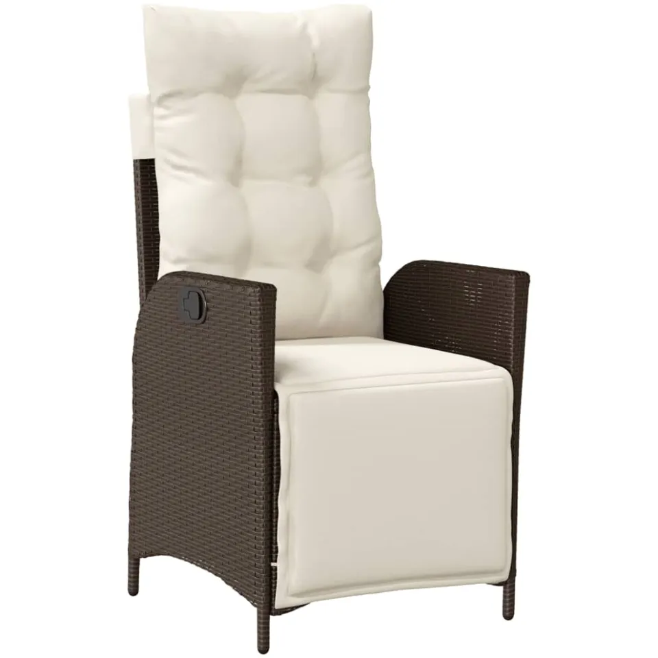 vidaXL 9-delige Tuinset met kussens poly rattan bruin, foto 4