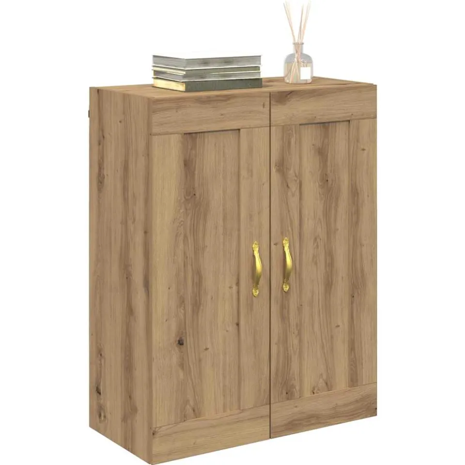 vidaXL Wandkast Artisan Eiken 69,5 x 34 x 90 cm Bewerkt hout, foto 2