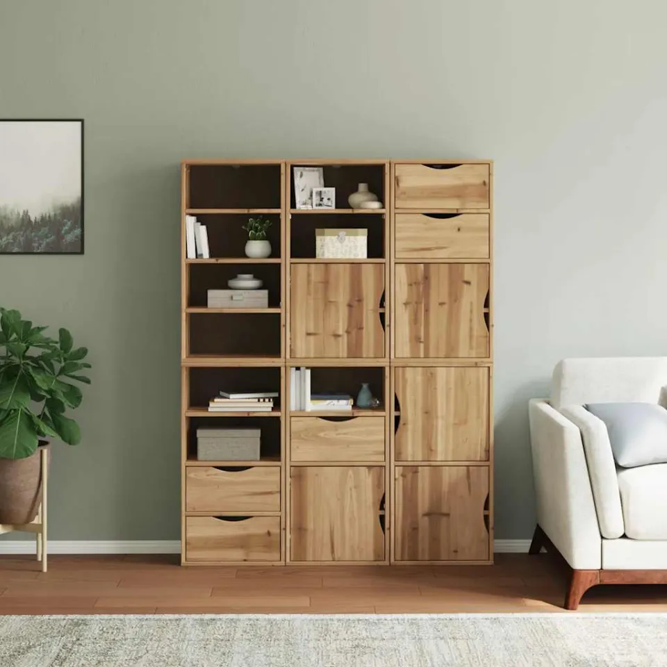 vidaXL Bijzetkasten 6 st "ODDA" 40x24x79 cm massief grenenhout bruin, foto 3