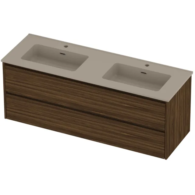 Proline Tribute Badmeubelset Porselein Elegant 2 Gaten 140x46x54 cm Mat Crème Cotton Cabana Oak Eiken