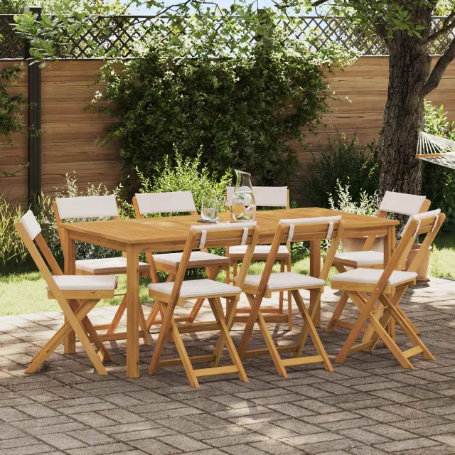 vidaXL Bistrostoelen voor buiten 8 st Natuurlijk en Crème Wit Bruin