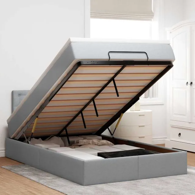 vidaXL Bed met matras 120x200 cm stof lichtgrijs