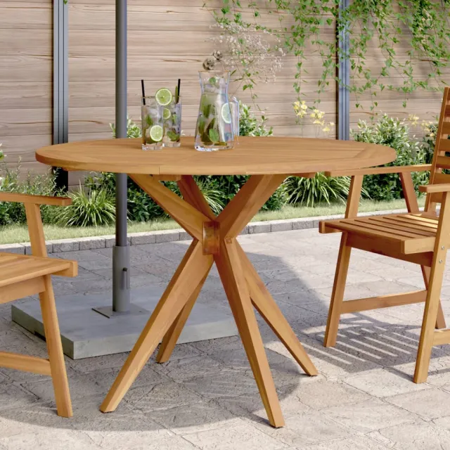 vidaXL Tuintafel rond Ø110x75 cm massief acaciahout bruin, foto 2