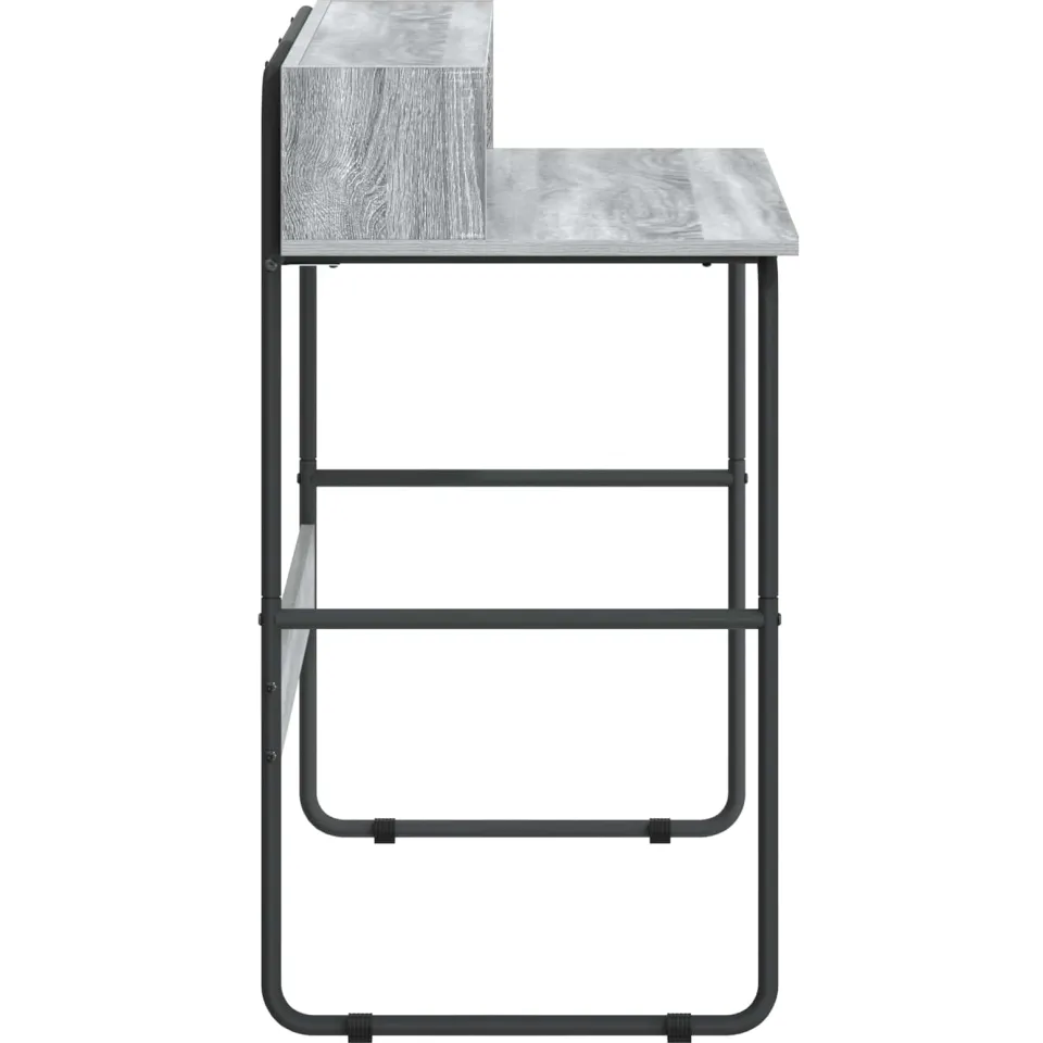vidaXL Bureau met opbergruimte Grijs Sonoma 100 x 50 x 91 cm, foto 4