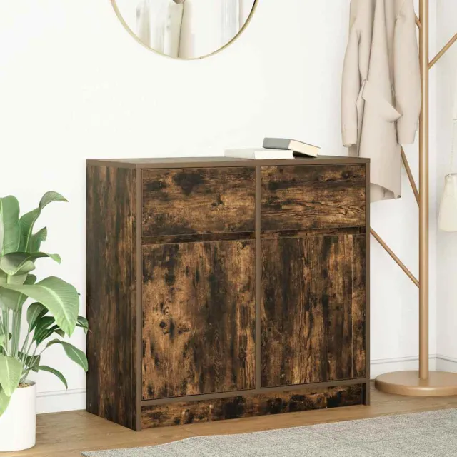 vidaXL Dressoir met lade 80x34x76 cm spaanplaat gerookt eikenkleurig Bruin