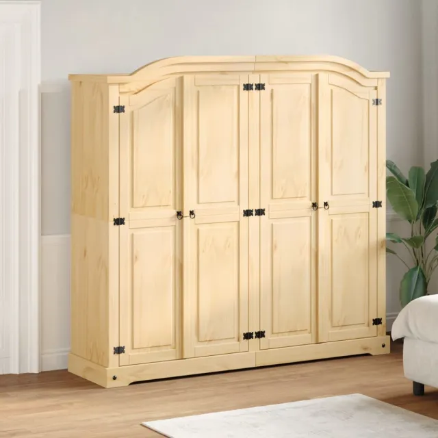 vidaXL Kledingkast Corona 194x52x186 cm massief grenenhout bruin, foto 2