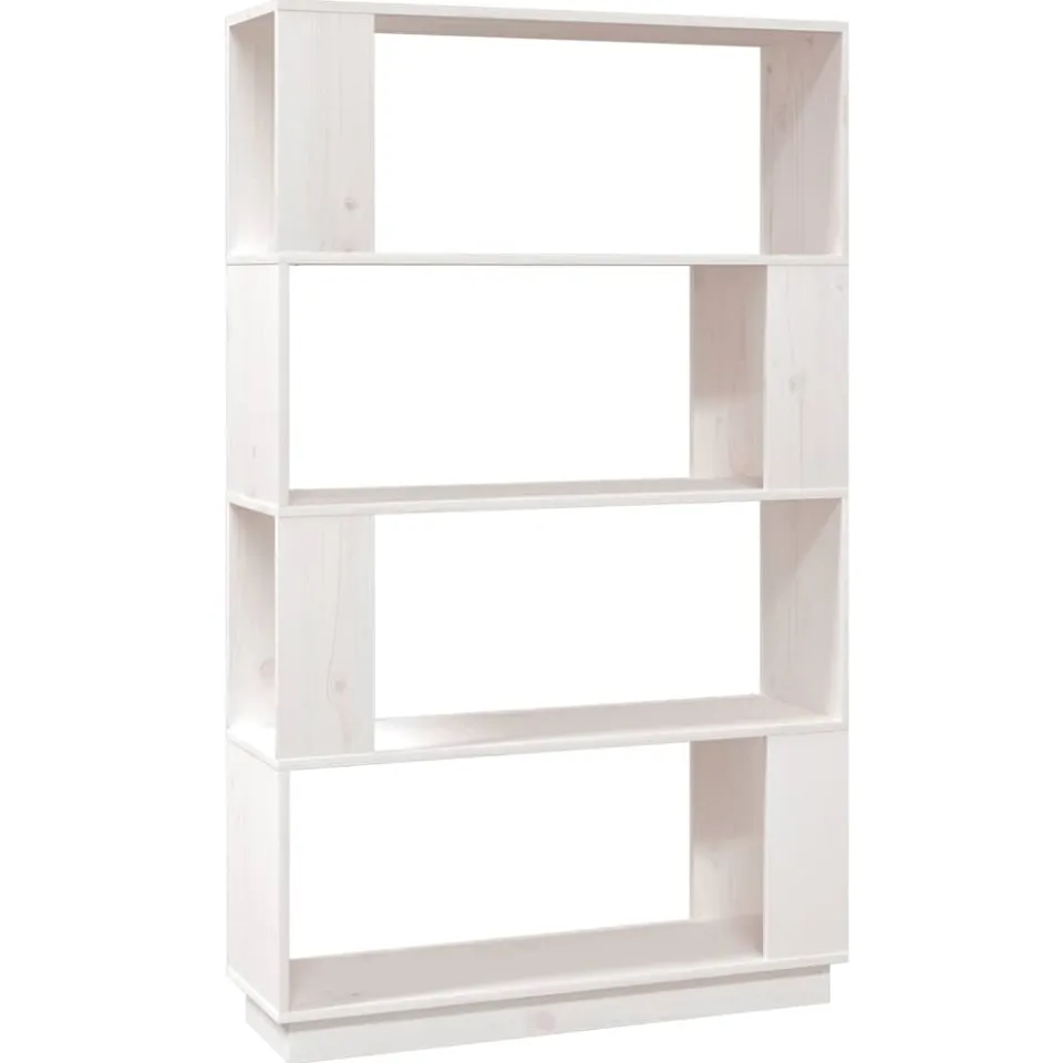 vidaXL Boekenkast/kamerscherm 80x25x132 cm massief grenenhout wit