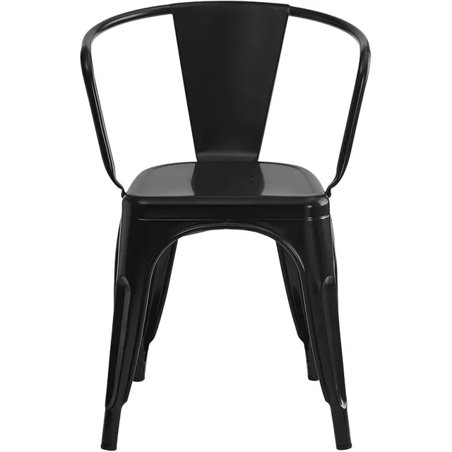 Clayre & Eef Eetkamerstoel 52x58x79 cm Zwart Metaal