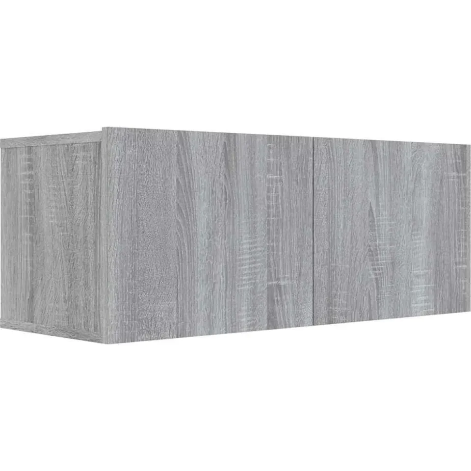 vidaXL Tv-meubel 80x30x30 cm bewerkt hout grijs sonoma eikenkleurig