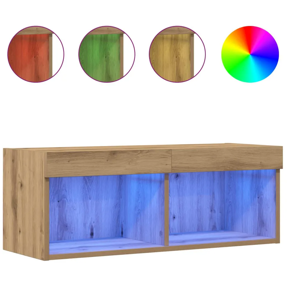vidaXL Tv-meubelset 80 x 30 x 30 cm artisanaal eikenkleurig, foto 4