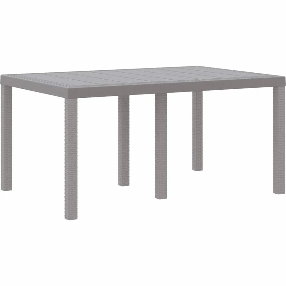vidaXL Tuinstafel Lichtgrijs 150 x 100 x 73 cm poly rattan