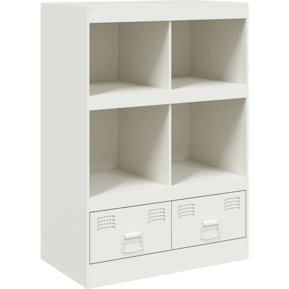 vidaXL Hoge kast 67x39x95 cm staal wit, foto 3