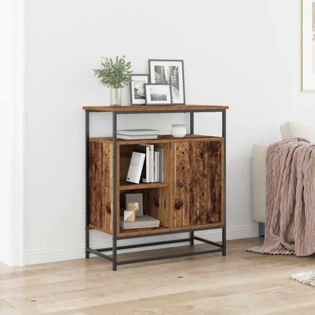 vidaXL Dressoir Oudhout 69 x 35 x 80 cm Bewerkt hout bruin, foto 2