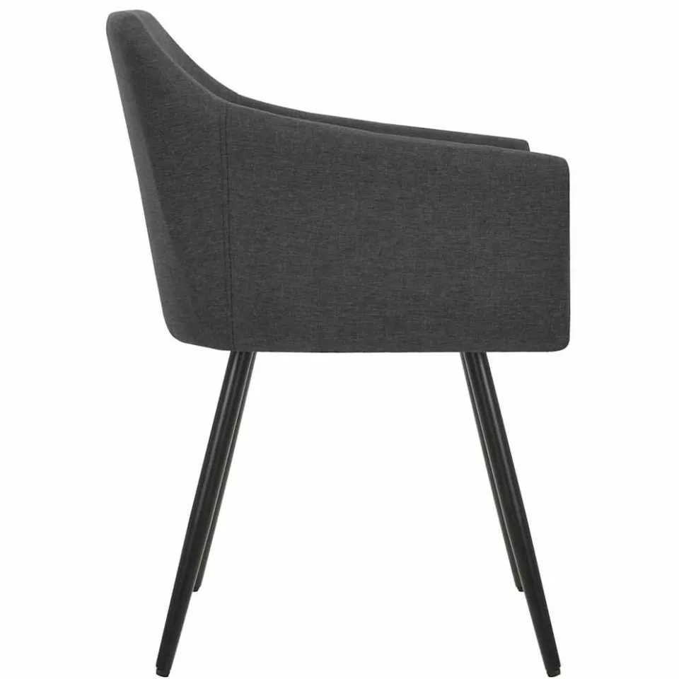 vidaXL Eetkamerstoelen 2 st stof donkergrijs grijs, foto 4