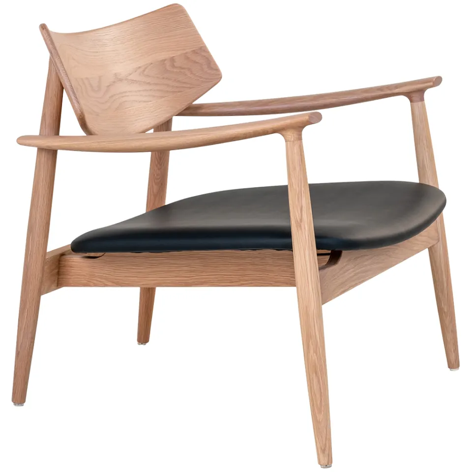 Artichok Oliver houten fauteuil naturel - met zwarte kunstleren zitting, foto 5